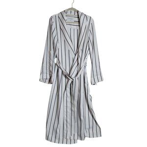 Aritzia Babaton ‎ Kahol Pinstriped belted duster trench Jackets Size Large